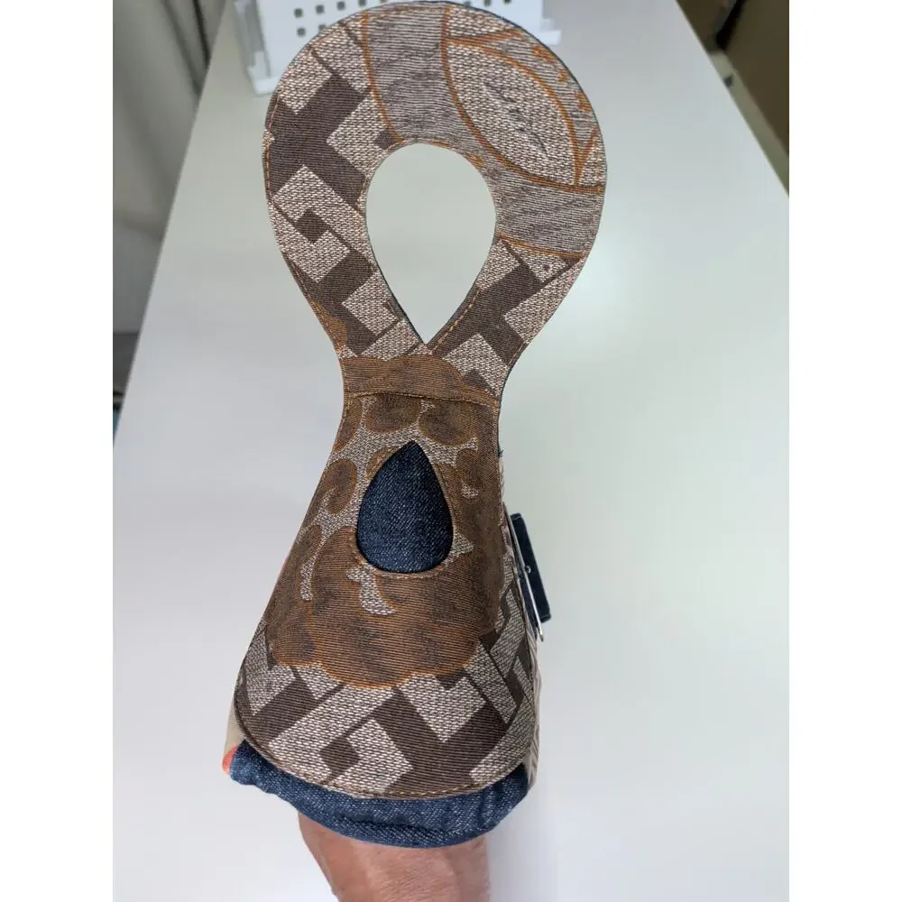 Vintage Y2K Custo Barcelona Graphic Art Leather Denim Handbag